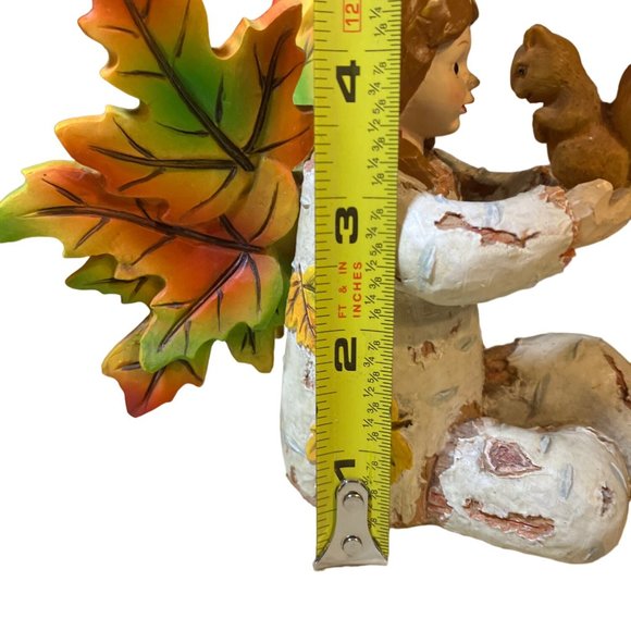 Fall Autumn Birch Tree Girl Angel Holding a Squirrel - Picture 9 of 12
